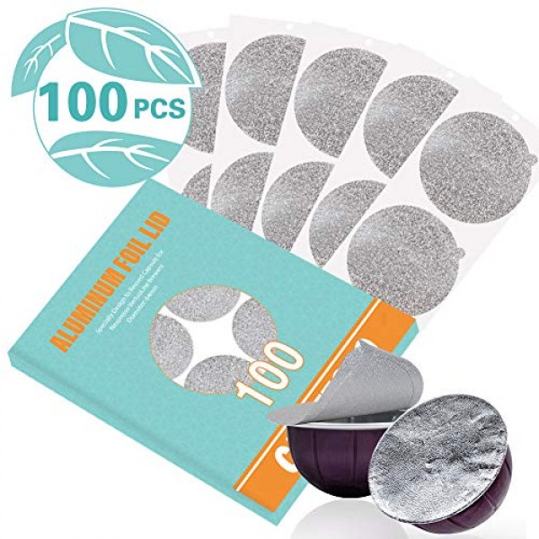 CAPMESSO 알루미늄 호일 뚜껑은 Vertuoline 캡슐을 재사용합니다. Nespresso VertuoLine 머신과 호환되는 커피 포드 64mm(100개/패키지)