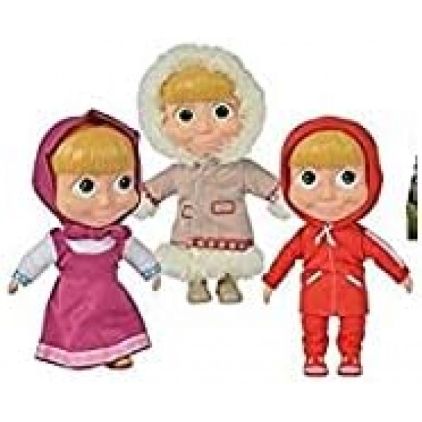Simba 109301029009 Masha and The Bear Winterpuppe 23 cm, Mehrfarbig
