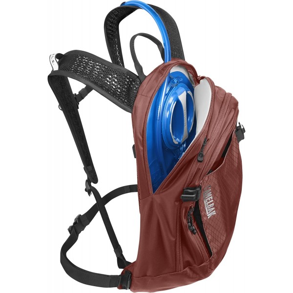 CamelBak M.U.L.E. 12 산악 자전거 하이드레이션 팩, 간편한 리필, 마그네틱 튜브 잠금 장치, 2.8L, 알루미늄/블랙 FIRED BRICK/블랙