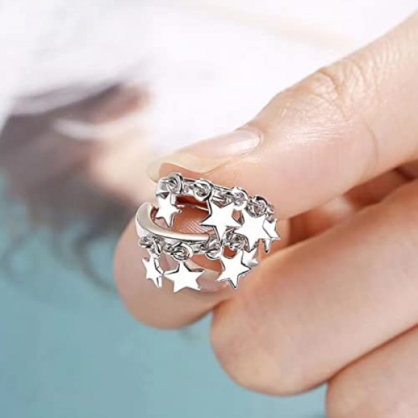 Ccreole 귀걸이 925 실버 여성용 여성용 하트 귀걸이 여성용 후프 귀걸이 925 실버 스터드 귀걸이 리얼 실버 여성용 스터드 귀걸이 925 2 Pz