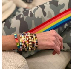 KELITCH 다채로운 미유키 비즈 스트레치 팔찌 패션 Tila 비치 팔찌 여성 여성용 Stackable Bangle