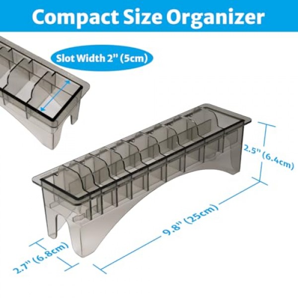 Perfitech 클리퍼 가드 홀더 정리함(10개 슬롯 포함), 검정색