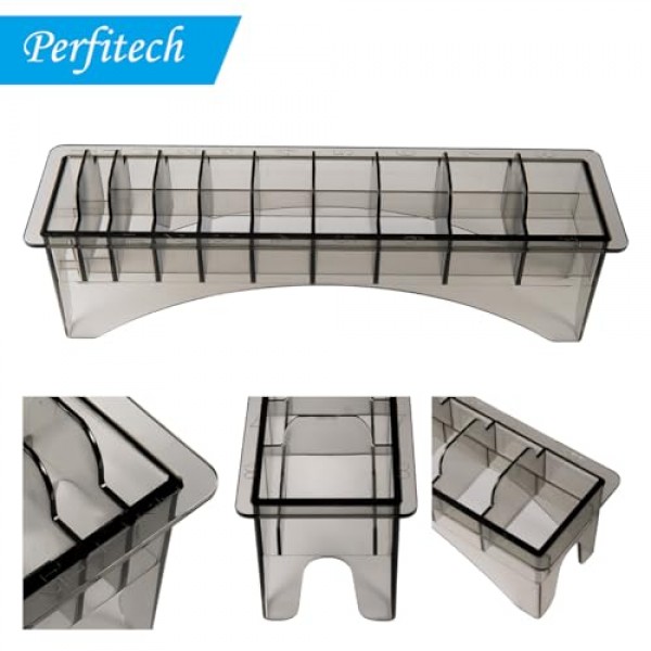 Perfitech 클리퍼 가드 홀더 정리함(10개 슬롯 포함), 검정색