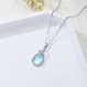 VONALA 스털링 실버 청록색 월장석 체인 펜던트 목걸이 Boho Jewellery 여성용 여성용