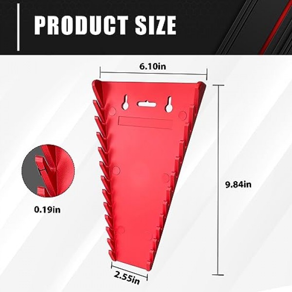 C&T 2팩 마그네틱 렌치 정리함, 마그네틱 렌치 홀더, SAE 및 미터법, 프리미엄 품질 렌치 랙, 1/4 - 1/16, 6mm-24mm