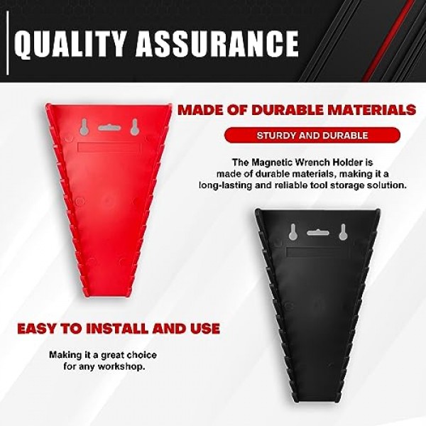 C&T 2팩 마그네틱 렌치 정리함, 마그네틱 렌치 홀더, SAE 및 미터법, 프리미엄 품질 렌치 랙, 1/4 - 1/16, 6mm-24mm