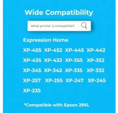 엡손 29 29 XL 멀티팩과 호환되는 Cartridgeify 29XL 잉크 카트리지, Expression Home XP-445 XP-442 XP-435 XP-432 XP-355 XP-352 XP-345 XP-342 XP-335 XP-332 XP-257 XP- 255 XP-247 XP-245 XP-235