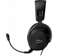 HyperX Cloud Stinger 2 - 크기 조정, 마이크가 있는 경량 오버이어 헤드셋, 마이크를 뒤집어 음소거, 50mm 드라이버, PC 호환 가능, 블랙 블랙 원 사이즈 Stinger 2