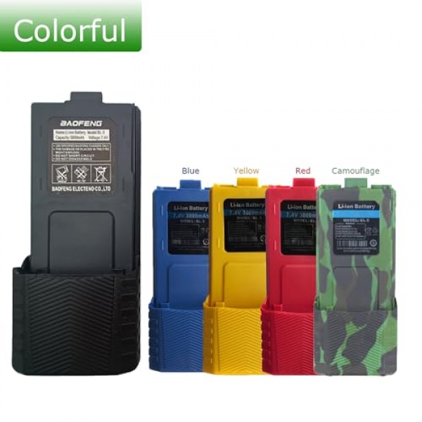 BAOFENG BF-F8HP 배터리 BL-5 확장 3800mAh GMRS 햄 라디오 UV-5R 시리즈용 대용량 리튬 이온 교체(빨간색)