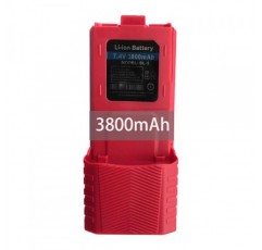 BAOFENG BF-F8HP 배터리 BL-5 확장 3800mAh GMRS 햄 라디오 UV-5R 시리즈용 대용량 리튬 이온 교체(빨간색)