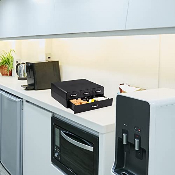 SZQINJI 커피 포드 주최자 72/96 포드 커피 캡슐 홀더 2 단 커피 포드 보관 4 서랍 컴팩트, Keurig K 컵 및 네스프레소 캡슐과 호환 가능