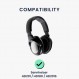Sennheiser HD201 / HD206 / HD180 / HD200 Pro 패드와 호환되는 kwmobile 2X 이어 패드 - 오버이어 헤드폰용 합성 가죽 헤드폰 패드 블랙