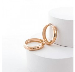 Mary & Jules 청키 후프 귀걸이 로즈 골드 925 스털링 실버 로즈 골드 도금, 재활용 실버로 만든 여성용 황금 귀걸이, 여성용 귀걸이 로즈 골드, 여성용 스터드 귀걸이