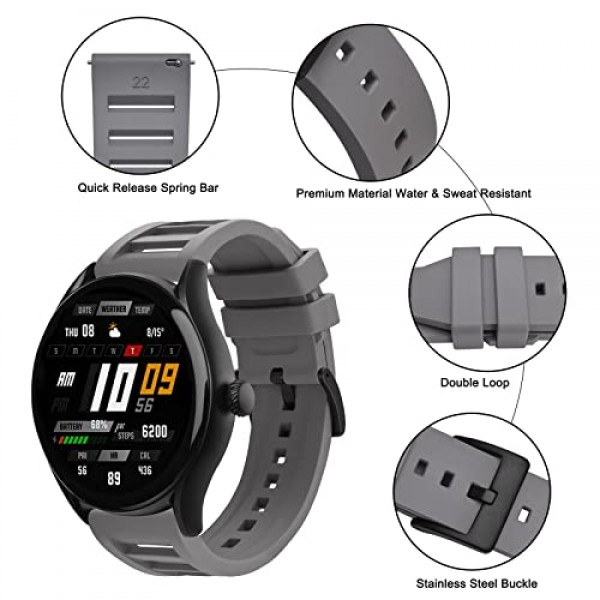 Anbeer 실리콘 퀵 릴리스 시계 스트랩, 20mm 22mm 불소 고무 시계 밴드, 남성용 및 여성용 고무 시계 밴드