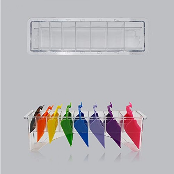 AUEAR, 직사각형 플라스틱 가이드 빗 보관 상자 헤어 도구 용품 주최자 클리퍼 제한 빗 헤어 클리퍼 가드 케이스 홀더 이발사