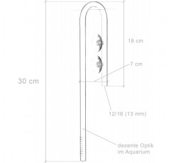 USCAPE Inflow Glass - Aquarium Filtereinlauf Glasware (13mm (12/16mm) / 30cm (H))