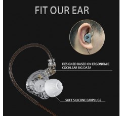 케이블 포함 GK GS10 인이어 헤드폰, 마이크 포함 이어폰, 1DD + 4BA 드라이버, 전문 음악용 헤드폰, HiFi 스테레오(블랙, 마이크 포함)