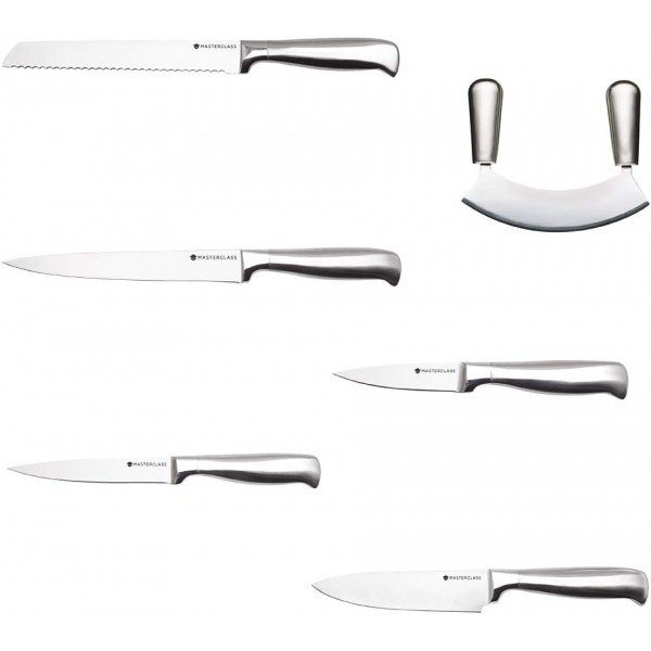 MasterClass Acero 스테인리스 탄소강 싱글 블레이드 Mezzaluna / Hachoir, 18 cm(7