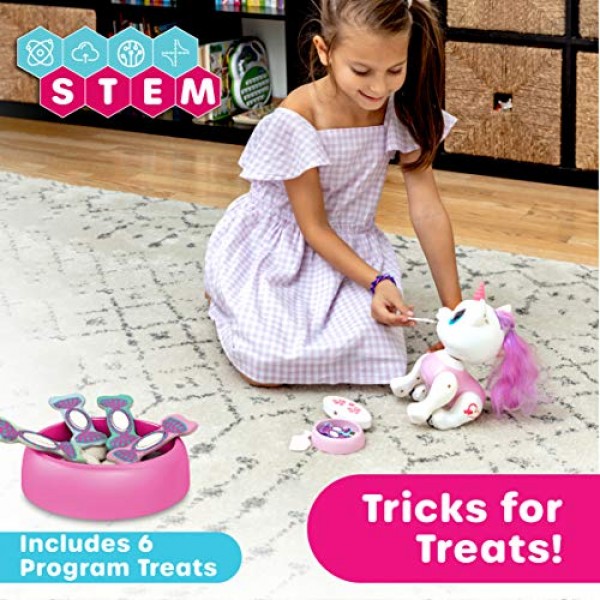 재미있는 로봇 애완동물 유니콘 장난감 2팩 - 소녀와 어린이를 위한 유니콘 선물 (1) 유니콘 STEM 장난감 로봇 대화형 손 제스처 또는 이동 원격 제어 및 (1) 미니 유니콘 