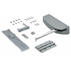 HETTICH 9238102 Wing-Line Push to Move easy, 왼쪽 열림 지지대(미닫이 문 고정 장치), 플라스틱 회색, 은색 접이식 미닫이 문이 있는 수납장용