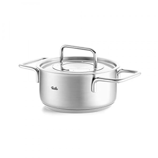 Fissler Pure Collection 스톡 냄비(금속 뚜껑 포함) - 중소 규모 요리용 - 독일산 - 모든 쿡탑에 적합 - 균일한 열 분배 - 2.2qt