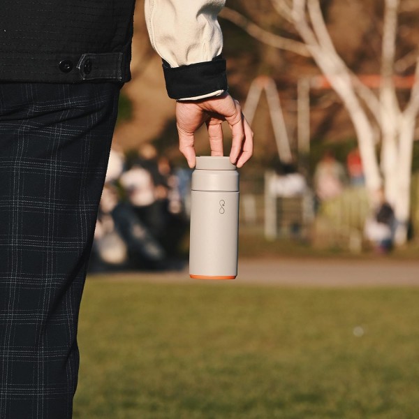 Ocean Bottle - 재활용 스테인리스 스틸로 만든 보온병 -  및 재사용 가능 - Rock Grey - 350ml Rock Grey Brew Flask 350ml