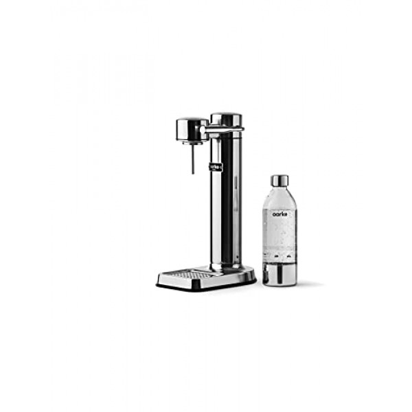 Aarke Carbonator 3 워터 카보네이터, 스테인리스 스틸 마감 + 2 x PET 병 800 ml + 아로마 드롭 시트러스 트위스트