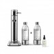 Aarke Carbonator 3 워터 카보네이터, 스테인리스 스틸 마감 + 2 x PET 병 800 ml + 아로마 드롭 시트러스 트위스트