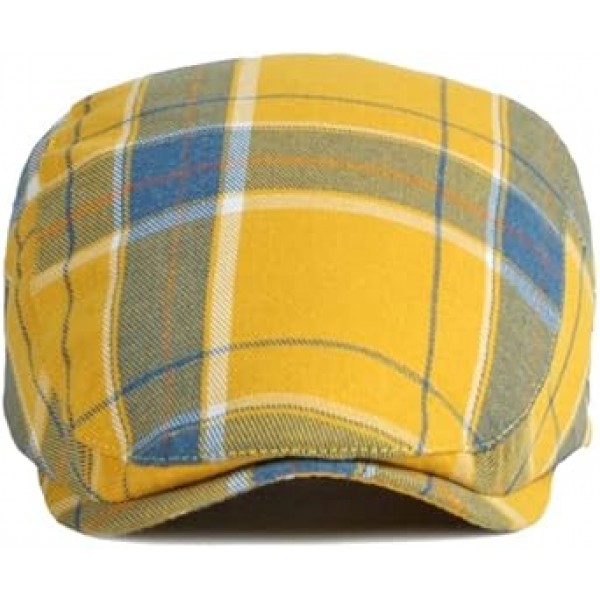 WITHMOONS 조정 가능한 다채로운 격자 무늬 플랫 캡 신문 배달원 Cabbie 개츠비 골프 베레모 모자 YZ30109