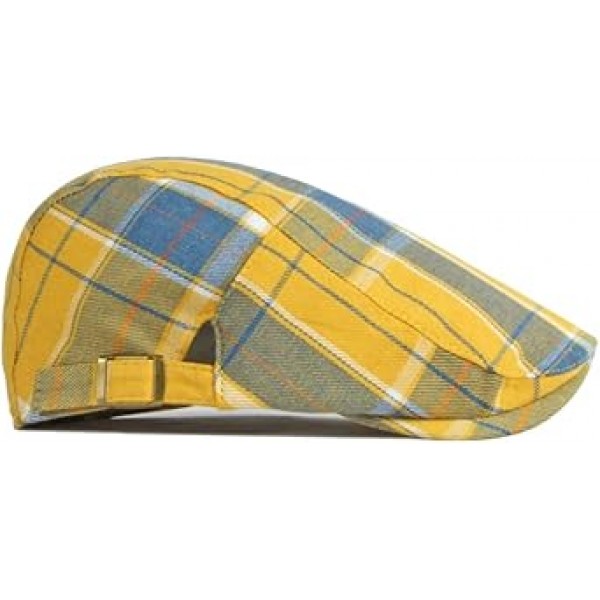 WITHMOONS 조정 가능한 다채로운 격자 무늬 플랫 캡 신문 배달원 Cabbie 개츠비 골프 베레모 모자 YZ30109
