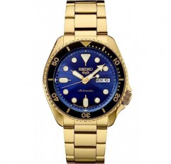 SEIKO SRPK20,남성 스포츠,GMT,기계식,오토매틱,스테인레스,골드 톤,블루 다이얼,100m WR