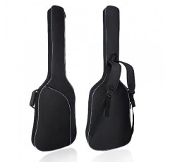 MUZNOTE 베이스 기타 가방, 베이스 기타 가방 긱백 백팩 일렉트릭 베이스 기타 케이스 소프트 0.38인치 패딩 경량 포켓 포함 방수 (블랙)