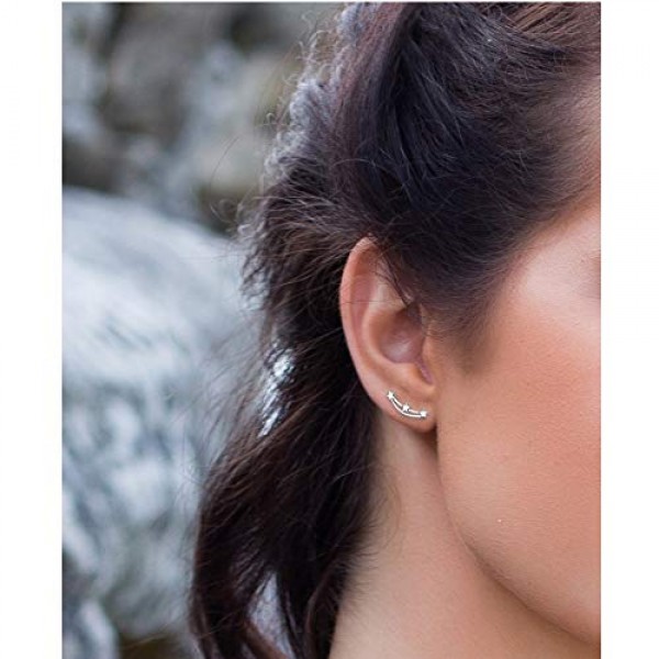 소피아 밀라노 - 여성용 귀걸이 925 실버 - 스타 롱 이어 커프 - 20734, 스털링 실버