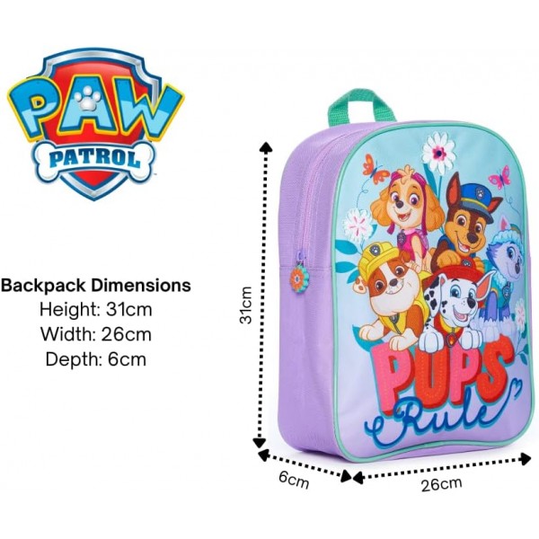 Paw Patrol Girls Backpack Pups Rule Kids, 장미, 원 사이즈