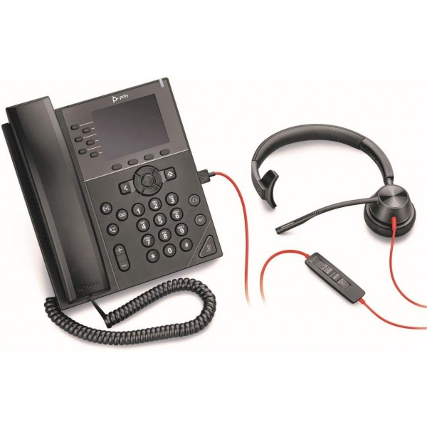 Plantronics - Blackwire 3310 USB-A(Poly) - Boom Boom이 장착된 유선 모노 이어 헤드셋 - USB-A를 통해 PC 및/또는 Mac에 연결 - Teams, Zoom 등과 호환 모노 USB-A