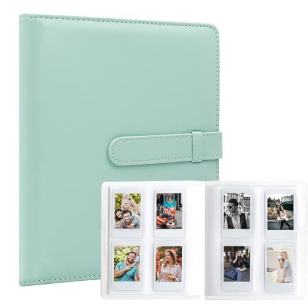 Fujifilm Instax Mini 11 12 9 8 40 90 Evo 7+ LiPlay 즉석 카메라/미니 링크 프린터, 폴라로이드 스냅 터치 PIC-300 Z2300 민트 Zip 프린터(민트)용 128 포켓 사진 앨범