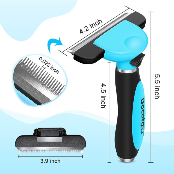 Docatgo 강아지 브러시 짧은 머리 고양이 브러시, 대형 강아지 언더 코트 브러시 고양이 긴 머리를 위한 벼룩 빗 브러시, 강아지 및 작은 몸단장을 위한 언더 코트 브러