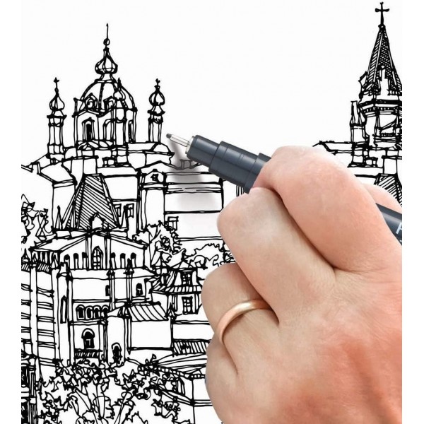 펜텔 포인트라이너 S20P-1A, 파인라이너, 블랙, 방수 및 내광성(0.1mm 5개 팩)