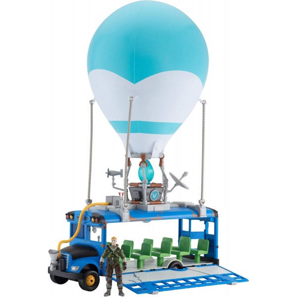 포트나이트 FNT0380 배틀 디럭스-조명과 소리가 있는 풍선 풍선 기능 및 FNT1059 Durrr 버거 푸드 트럭 TRUCK-9인치 기능 차량과 2.5인치 관절 소고기 보스 피규어 + Durrr 버거 