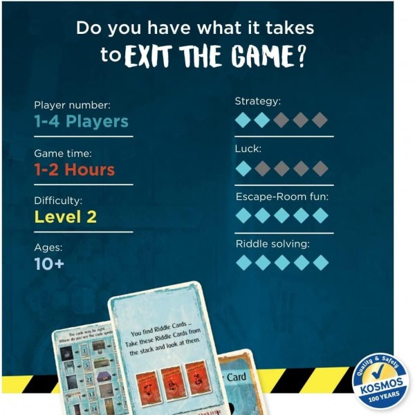 Thames & Kosmos - EXIT: The House of Riddles - Level: 2/5 - Unique Escape Room Game - 1-4인용 - 성인 및 어린이를 위한 퍼즐 해결 전략 보드 게임, 10세 이상 - 694043 싱글