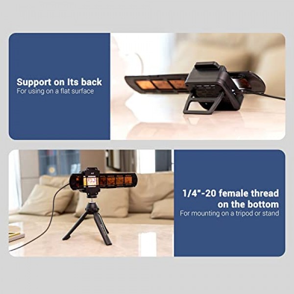 JJC 사진 슬라이드 및 필름 디지털화 LED 조명 키트(35mm 필름 스트립 및 슬라이드 홀더 포함), 10레벨 밝기 슈 마운트 사진 슬라이드 및 필름 네거티브 스캐닝 복사용 LED 