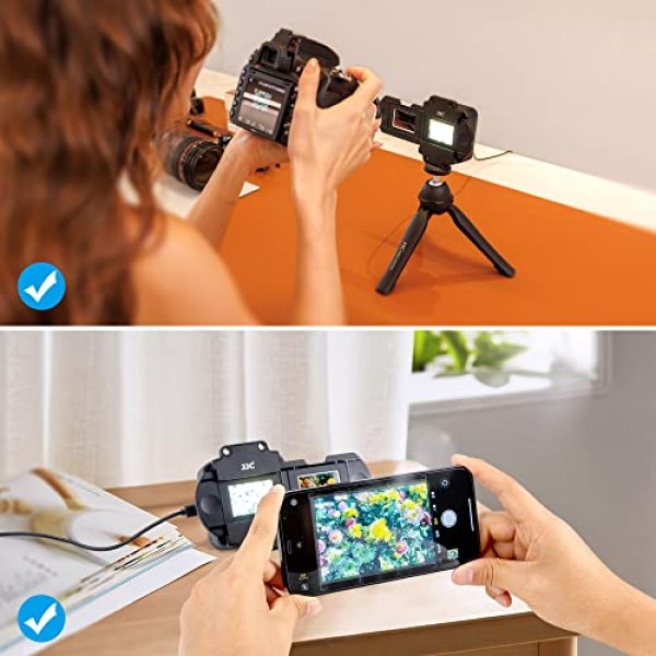 JJC 사진 슬라이드 및 필름 디지털화 LED 조명 키트(35mm 필름 스트립 및 슬라이드 홀더 포함), 10레벨 밝기 슈 마운트 사진 슬라이드 및 필름 네거티브 스캐닝 복사용 LED 