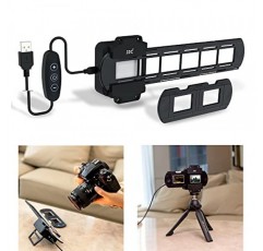 JJC 사진 슬라이드 및 필름 디지털화 LED 조명 키트(35mm 필름 스트립 및 슬라이드 홀더 포함), 10레벨 밝기 슈 마운트 사진 슬라이드 및 필름 네거티브 스캐닝 복사용 LED 