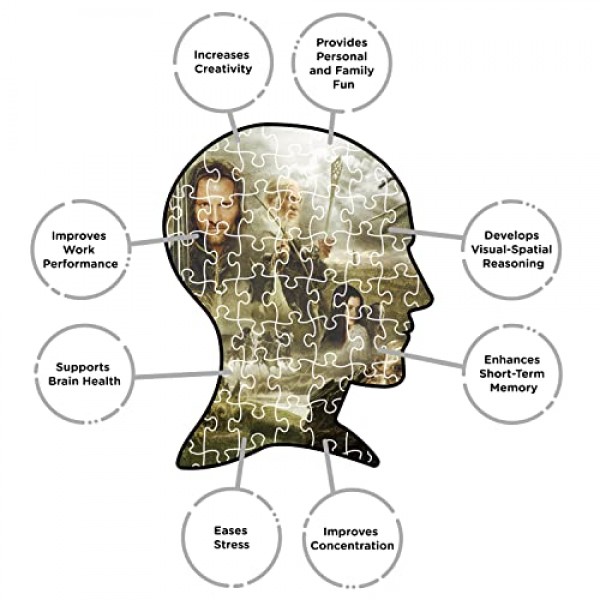 반지의 물병자리 제왕(3000피스 직소 퍼즐) - 공식 라이센스를 받은 반지의 제왕 상품 및 수집품 - 눈부심 방지 - 정밀 핏 - 32 x 45인치