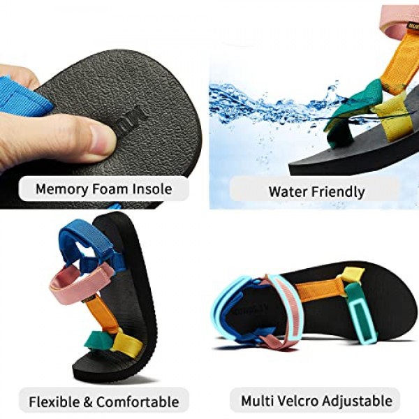 Muboliy 여성용 샌들 아치 지원 요가 매트 깔창 야외 Wadable 샌들과 캐주얼 여름 물 샌들