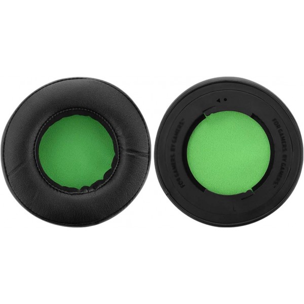 Razer Kraken 7.1용 Geekria QuickFit 교체용 이어패드 Chroma V2 USB 게임용 헤드셋 헤드폰 이어패드 헤드셋 이어패드 수리 부품(검은색/녹색)