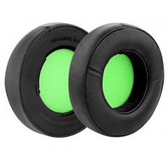 Razer Kraken 7.1용 Geekria QuickFit 교체용 이어패드 Chroma V2 USB 게임용 헤드셋 헤드폰 이어패드 헤드셋 이어패드 수리 부품(검은색/녹색)