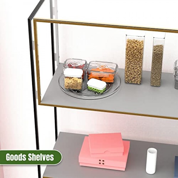 URALFA 캐비닛 2팩용 게으른 수잔 정리함, 10.6인치 투명 게으른 수잔 턴테이블 회전 정리함, 주방, 욕실, 식료품 저장실, 냉장고, 테이블용 플라스틱 정리함 및 보관용 스