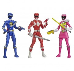 파워레인저 Beast Morphers 스페셜 에피소드 3팩 액션 피규어 장난감 Dino Thunder Blue Ranger, Mighty Morphin Red Ranger, Dino Charge Pink Ranger