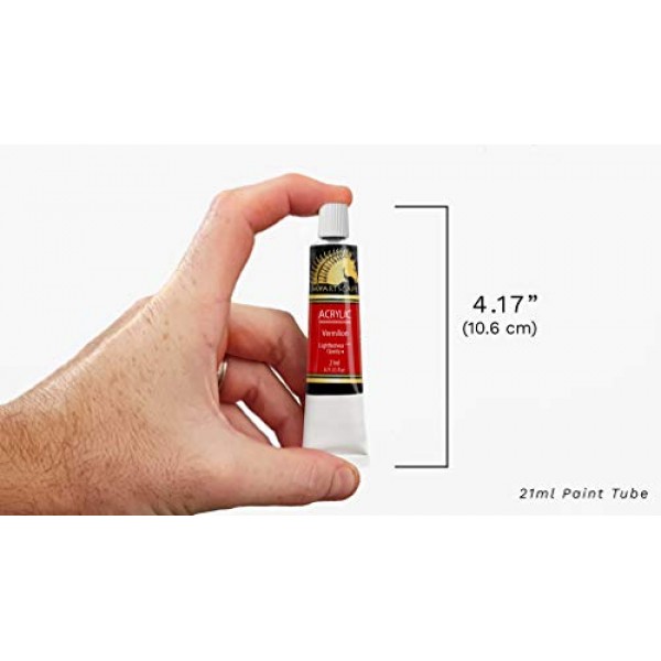 MyArtscape 아크릴 페인트 세트 - 3개의 페인트 브러시가 포함된 72 x 21ml 튜브 미술 용품 ​​- 헤비 바디 아크릴 페인트 성인을 위한 이상적인 페인팅 키트